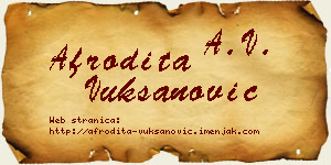 Afrodita Vuksanović vizit kartica